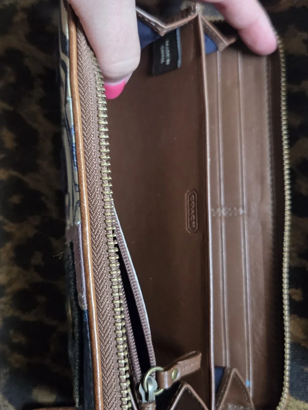 HTF, Coach Patchwork Zip Wallet Y2K — Blue & Purple Floral Patch MINT Condition!